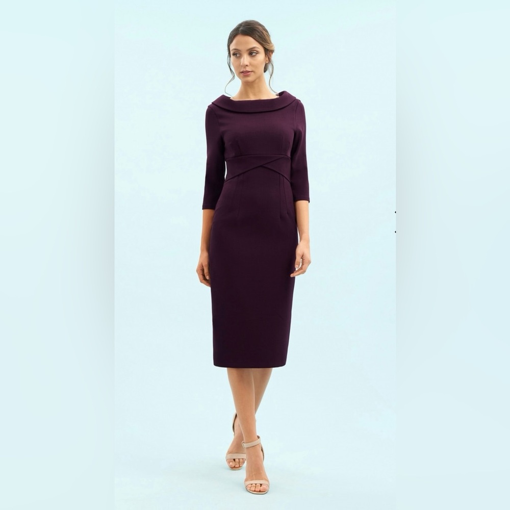 KENNEDY ROLL COLLAR PENCIL DRESS